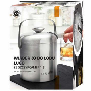 WIADERKO DO LODU Z PODWÓJNYMI ŚCIANKAMI + SZCZYPCE