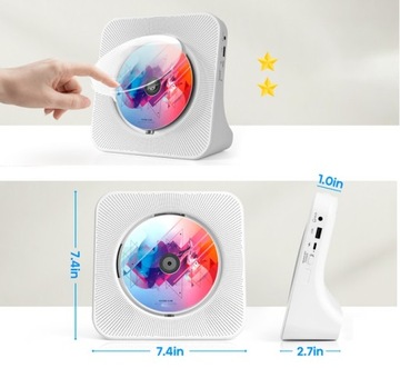 PRZENOŚNY ODTWARZACZ CD + FM + BT 5.0 + USB ODTWARZACZ MUZYCZNY + PILOT