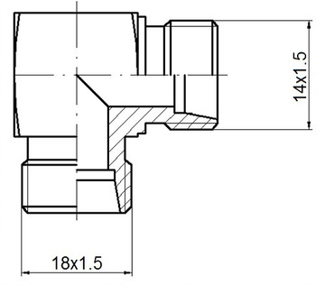 УГЛОВОЙ СОЕДИНИТЕЛЬ BB M18x1,5-M14x1,5 ГИДРОЛАЙДЕР