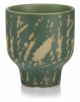 Osłonka Doniczka Ceramiczna 12x13 cm ceglasty pomarańcz z beżem