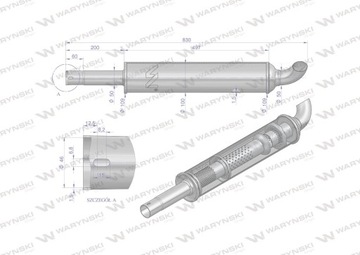 Короткий круглый глушитель 830 мм 4,1 кг C-330 INOX WARYŃSKI