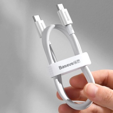 Кабель Baseus USB type C - USB type C, 2 м, белый
