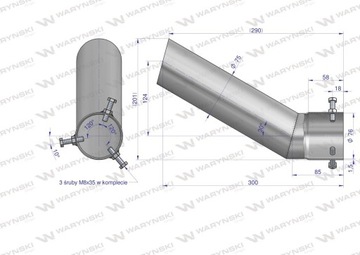 Трубка для глушителя 5040390070.1P, 504039012/0 наконечник изогнутый Bizon WARYŃSKI