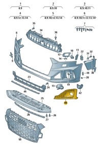 Купити Решітка заглушка бампер перед правий audi a5 b9 aso, фото thumb