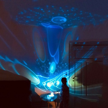 LAMPKA NOCNA PROJEKTOR GWIAZD NIEBA OBROTOWA 360° RZUTNIK DLA DZIECI LED