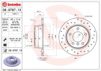 Купити Гальмівні диски гальмівні задній brembo 08.9787.1x 0897871x, фото thumb