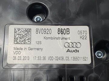 фото thumb №12, Audi a3 8v 2013r tdi 8v0920860b спидометр манометр европа супер состояние