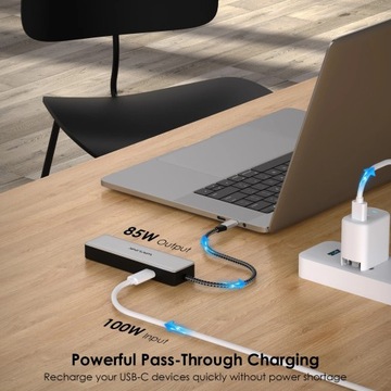 WAVLINK UHP3413 Адаптер-концентратор 6-в-1 Док-станция USB-C с поддержкой 4K/100 Вт