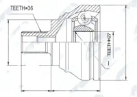 Купить Шрус  полуось npz-sk-009 nty, фото thumb
