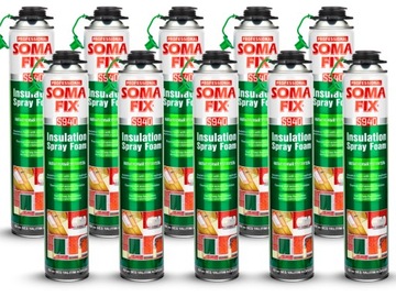 10x Пена-спрей для утеплителя SOMAFIX 850мл/910гр