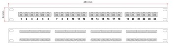 Patch panel 24 porty RACK 19