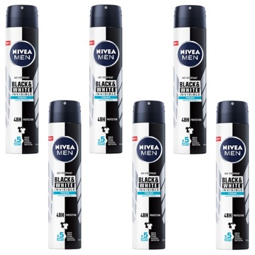 NIVEA MEN Мужской антиперспирант Черный Белый 6x200мл