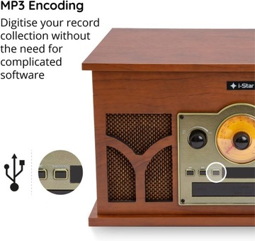 Цифровое радио DAB/DAB+/FM в стиле ретро i-STar 90103PI