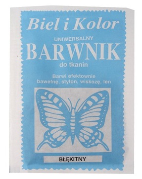 Barwnik do farbowania tkanin ubrań BŁĘKITNY 6935