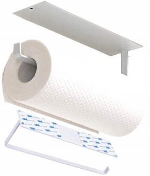 Uchwyt Wieszak na ręcznik papierowy kuchenny Loft Stal Nierdzewna Biały