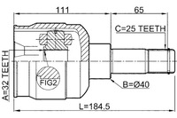 фото thumb №2, Febest шарнір піввісь внутрішній chrysler sebring jr 2001-2006