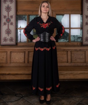 длинная юбка в стиле региональный горец EMBROIDERED FOLK