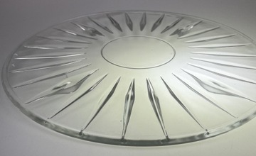 Тарелка с абажуром, стекло, ПРЛ, диаметр 31,5 см, вес 1343 гр, Зомбковице?