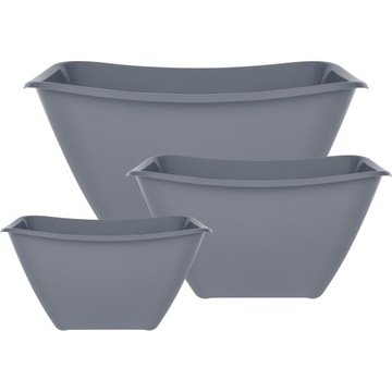 MISECZKA MISKA SALATERKA KUCHENNA PLASTIKOWA DO ŻYWNOŚCI 3,6L 26cm C SZARA