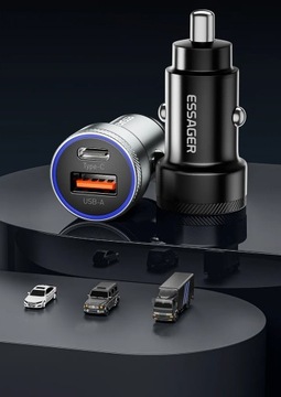 БЫСТРОЕ МОЩНОЕ автомобильное зарядное устройство USB мощностью 54 Вт для прикуривателя QC3.0 PD USB-C