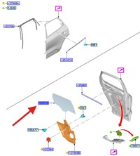 фото thumb №1, Стекло тёмное дверь правые зад ford kuga 2020- 2685781 _ lv4b-s25712-ad