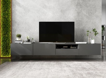 Комод под телевизор, Тумба под ТВ Loft, универсальный, стоячий/подвесной, 120 см, матовый графит