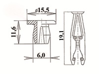 фото thumb №2, Универсальный wcisk штифт распорный клипса samochdowa 10 штук диаметр 6mm
