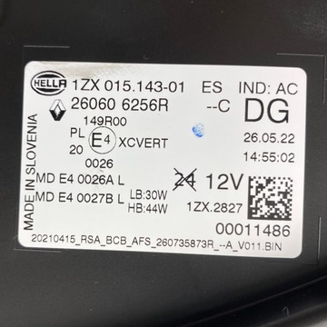 фото thumb №14, Нова оригінальний номер лампа лівий перед renault megane e-tech 260606256r