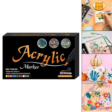 Маркеры акриловые краски Acrylic Paint 60 цветов