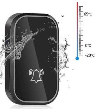 Водонепроницаемый беспроводной безбатарейный звонок + ТЕРМОМЕТР для ворот