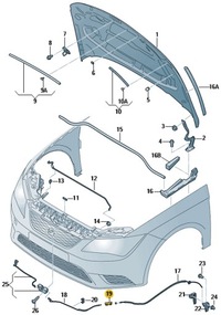фото thumb №13, Кронштейн трос замка капот vw seat skoda оригинал 5n0823411a