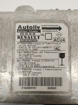 фото thumb №3, Модуль датчик подушка безпеки renault megane ii 2 8200322002a