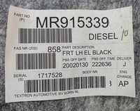 фото thumb №7, Оббивка боковина двері лівий перед mitsubishi space star mr915339 євро