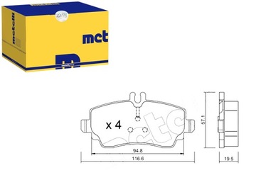 фото thumb №1, Тормозные колодки тормозные mercedes vaneo 02-05 metelli