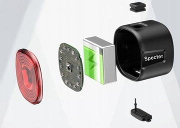 Красный фонарь задний велосипедный SPECTER WT09