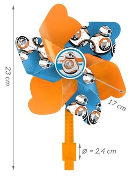 Wiatraczek na kierownicę dzwonek rowerowy STAR WARS robot BB-8 na hulajnogę