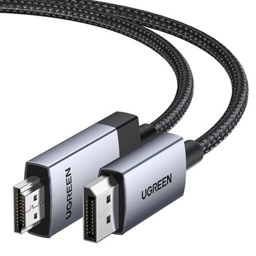 Кабель Ugreen DP119 DisplayPort — HDMI 4K, 60 Гц, 2 м — серый