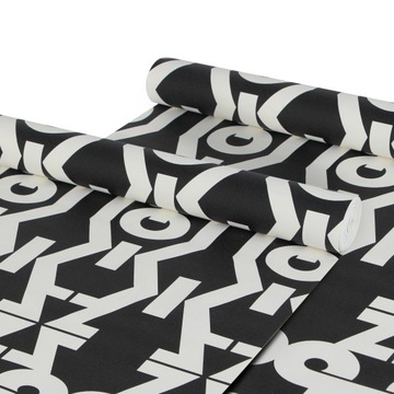 МОЮЩИЕСЯ ОБОИ ДЛЯ НАСТЕН AZTEC PATTERN ЧЕРНЫЕ БЕЛЫЕ ЛОФТ 10М