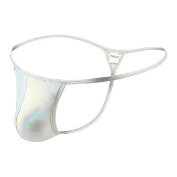 2X Męskie figi stringi Jockstrap Bielizna T Silver 249692