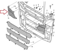 фото thumb №2, Решётка сетка решётка верхний правая scania s r g p l 2017-