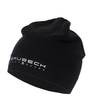 Шапка из мериносовой шерсти BRUBECK HM1018 чёрная L/XL