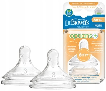 Dr Brown's SMOCZEK Szeroka Szyjka 6m+ do Butelki Options+ 2 sztuki WN3201