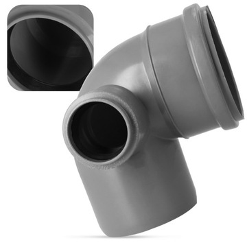 Kolano KANALIZACYJNE 110 mm 90° PCV Redukcyjne Odejście LEWE 50 mm Kolanko