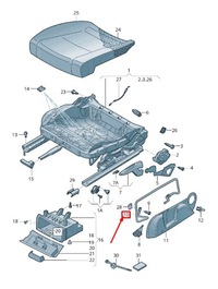 фото thumb №1, Audi rs3 передня частина правий seat frame trim панель retaining bar 8v0881560b