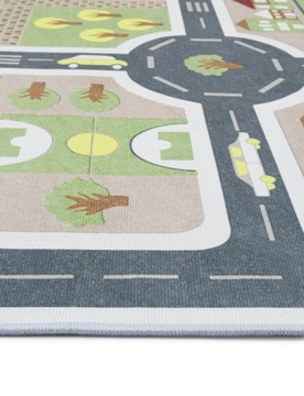 DYWAN DZIECIĘCY DROGA MIASTO ULICZKI MATA EDUKACYJNA KIDS 100x150cm SZARY
