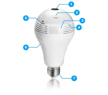 IP-камера наблюдения Wi-Fi в светодиодной лампе 360 AUDIO