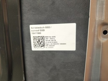 фото thumb №9, Bmw g30 g30 lci f90 m5 люк крыша сдвижной стеклянный чёрная алькантара