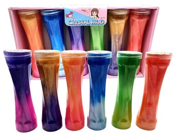 6X ГЕЛЬ SLIME GLUT GLUTEK С БЛЕСКАМИ 18 СМ