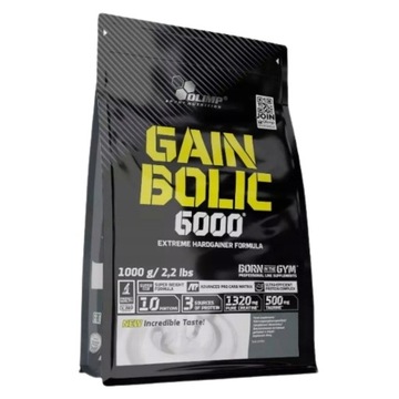 OLIMP GAIN BOLIC 6000 1KG MOCNY GAINER BUDOWA MASY MIĘŚNIOWEJ 1000g