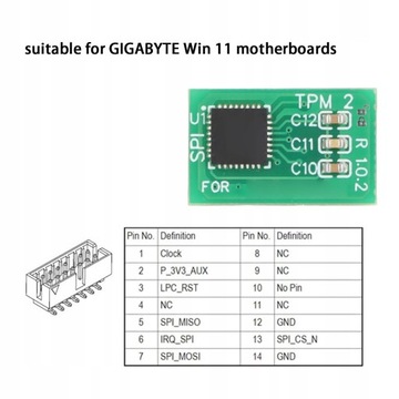 Модуль TPM 2.0 14-контактный SPI TPM2.0 безопасный